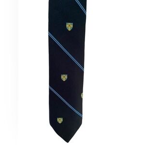 Heraldic men’s navy blue with shield necktie